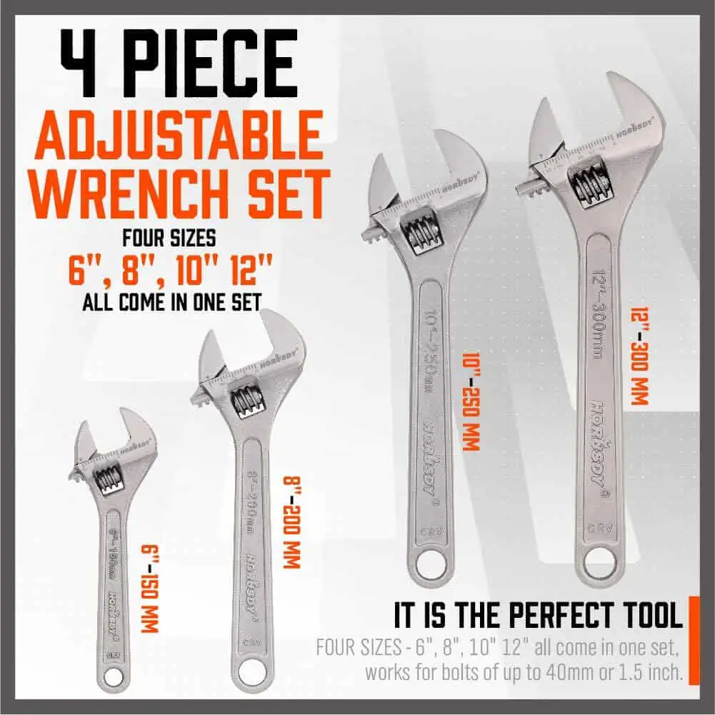 Best Adjustable Wrench Set: HORUSDY 4-piece