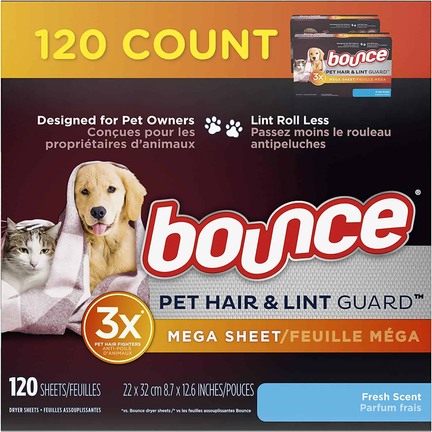 Pet Hair Dryer Sheets: Bounce Lint Guard