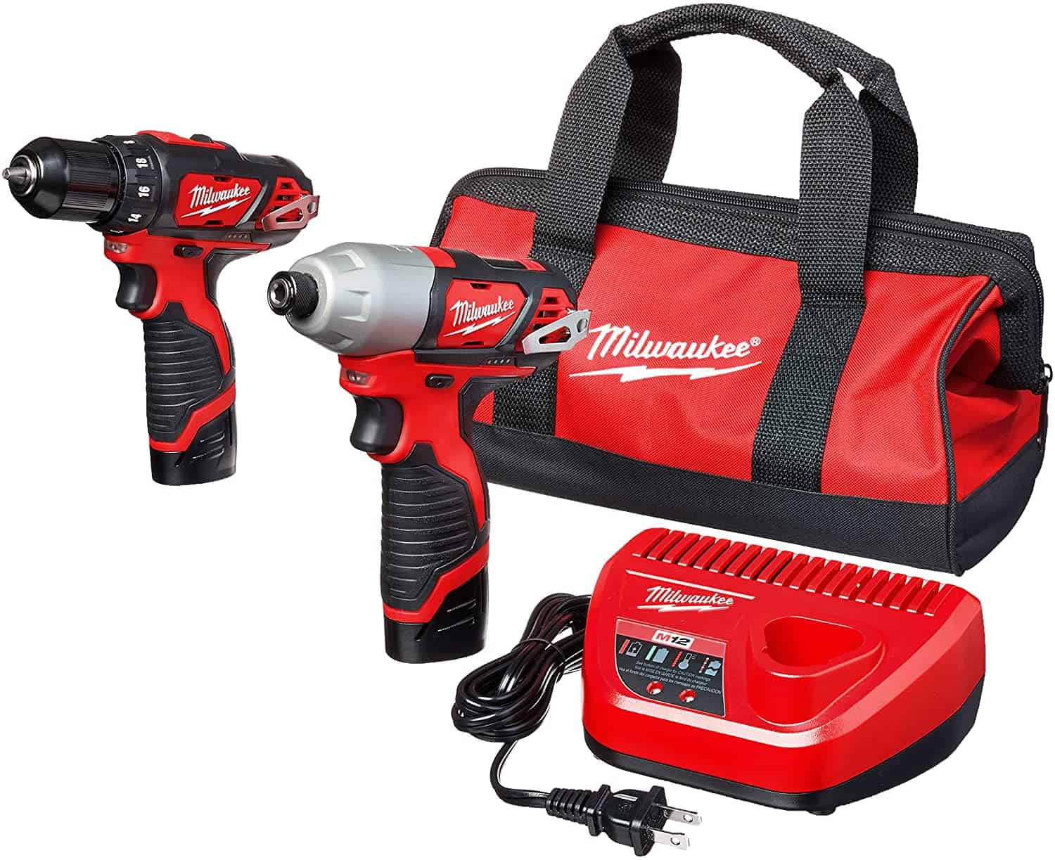 Pangaruh pangaruh supir + pakét kombinasi bor- MILWAUKEE'S 2494-22 M12 Cordless Combination