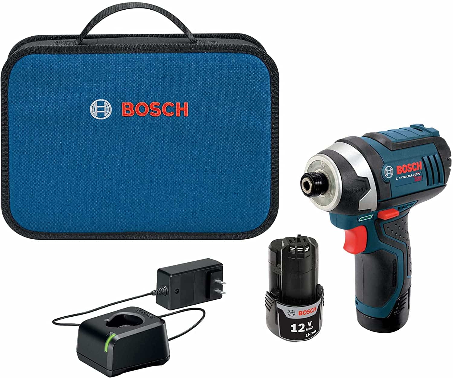 Driver dampak 12v keseluruhan terbaik- BOSCH PS41-2A 12V Hex Impact Driver Kit set lengkap