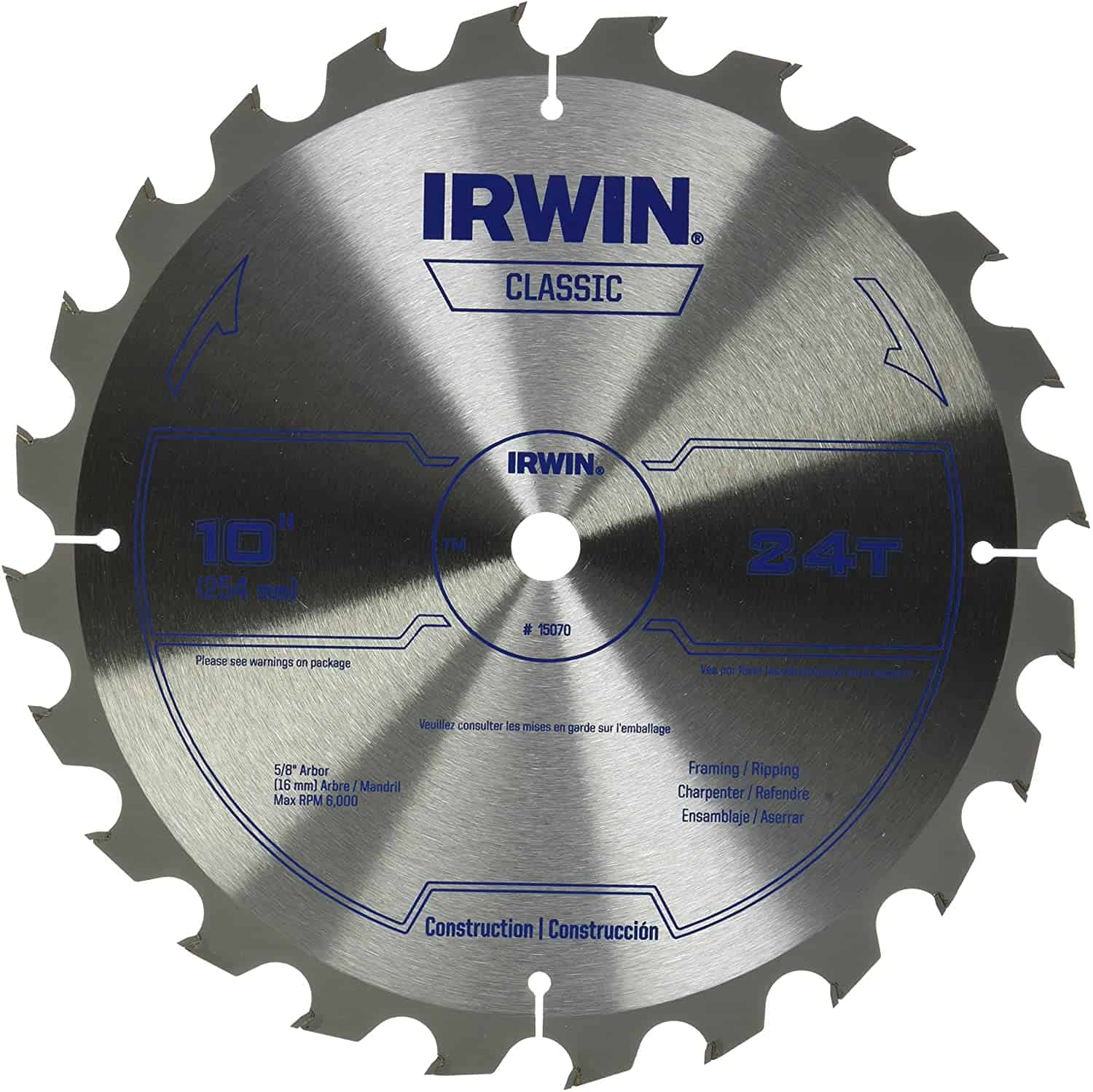 Best saw blade for on a budget- IRWIN Classic Series, Carbide Table (15070) 