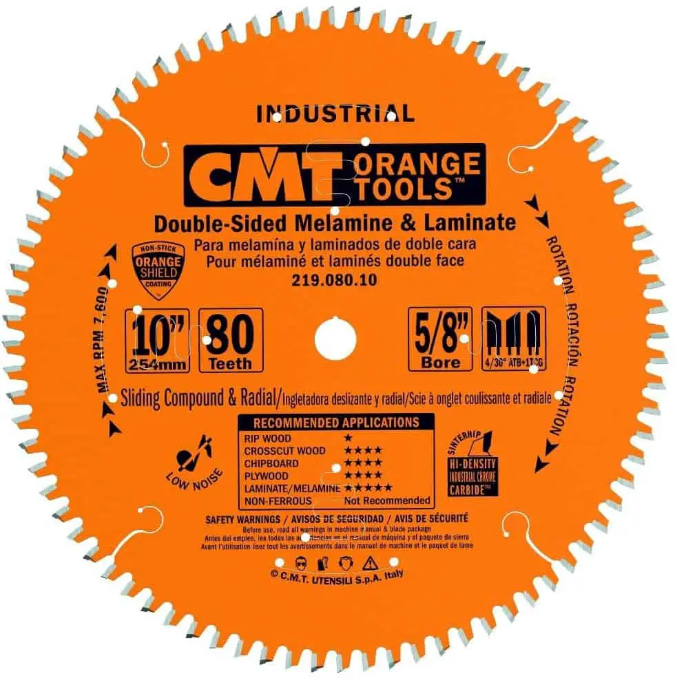 Best heavy-duty saw blade- CMT 219.080.10 Industrial Sliding Compound Miter & Radial Saw Blade