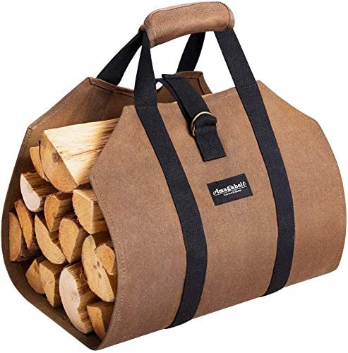 Best log carrier overall- Amagabeli Sturdy Wood Carrying Bag