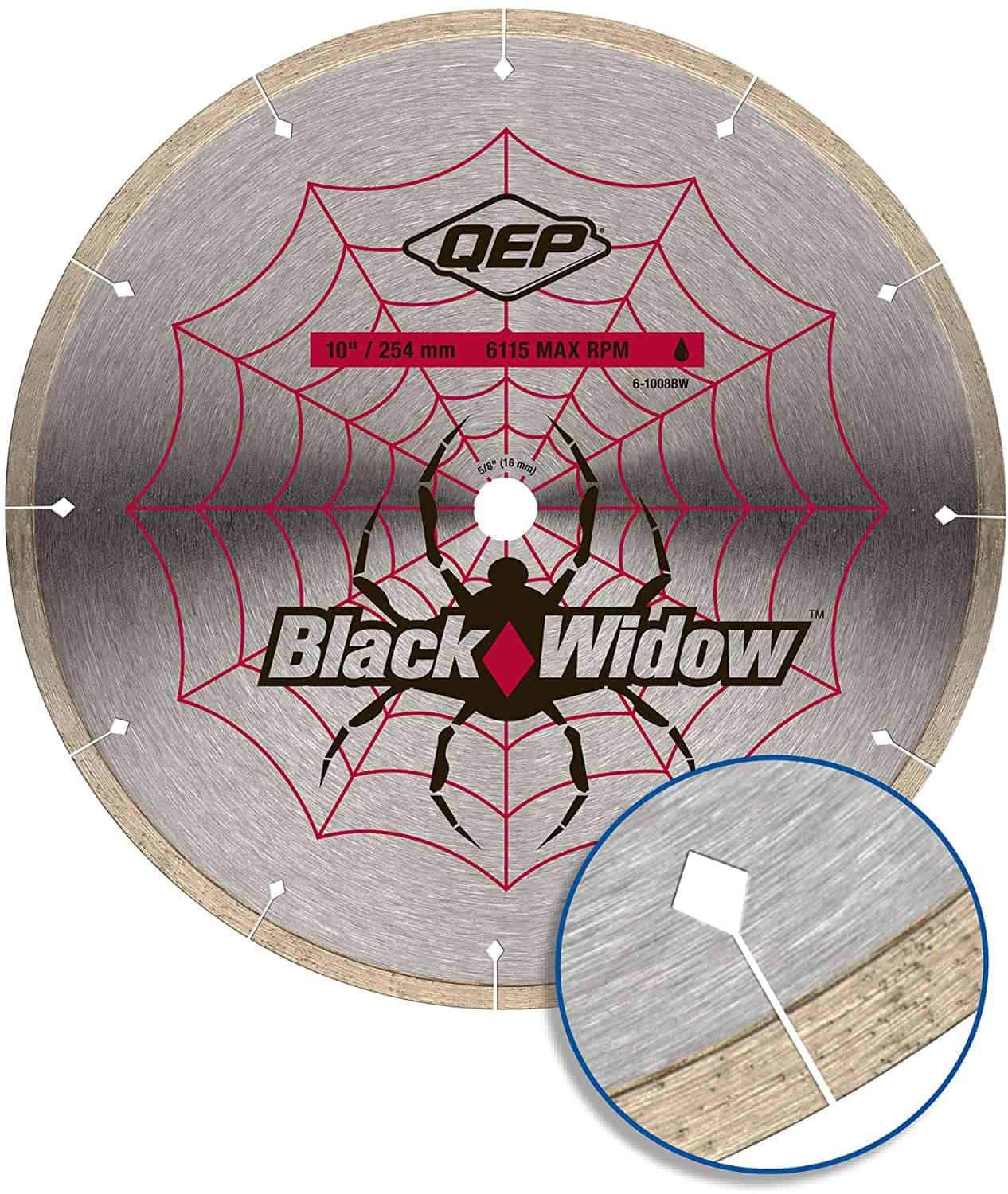 Paras laattasaha graniitille ja marmorille: QEP 6-1008BW Black Widow