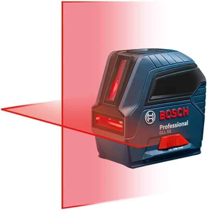 Bosch zelfnivellerende kruislijn laserwaterpas met rode straal GLL 55