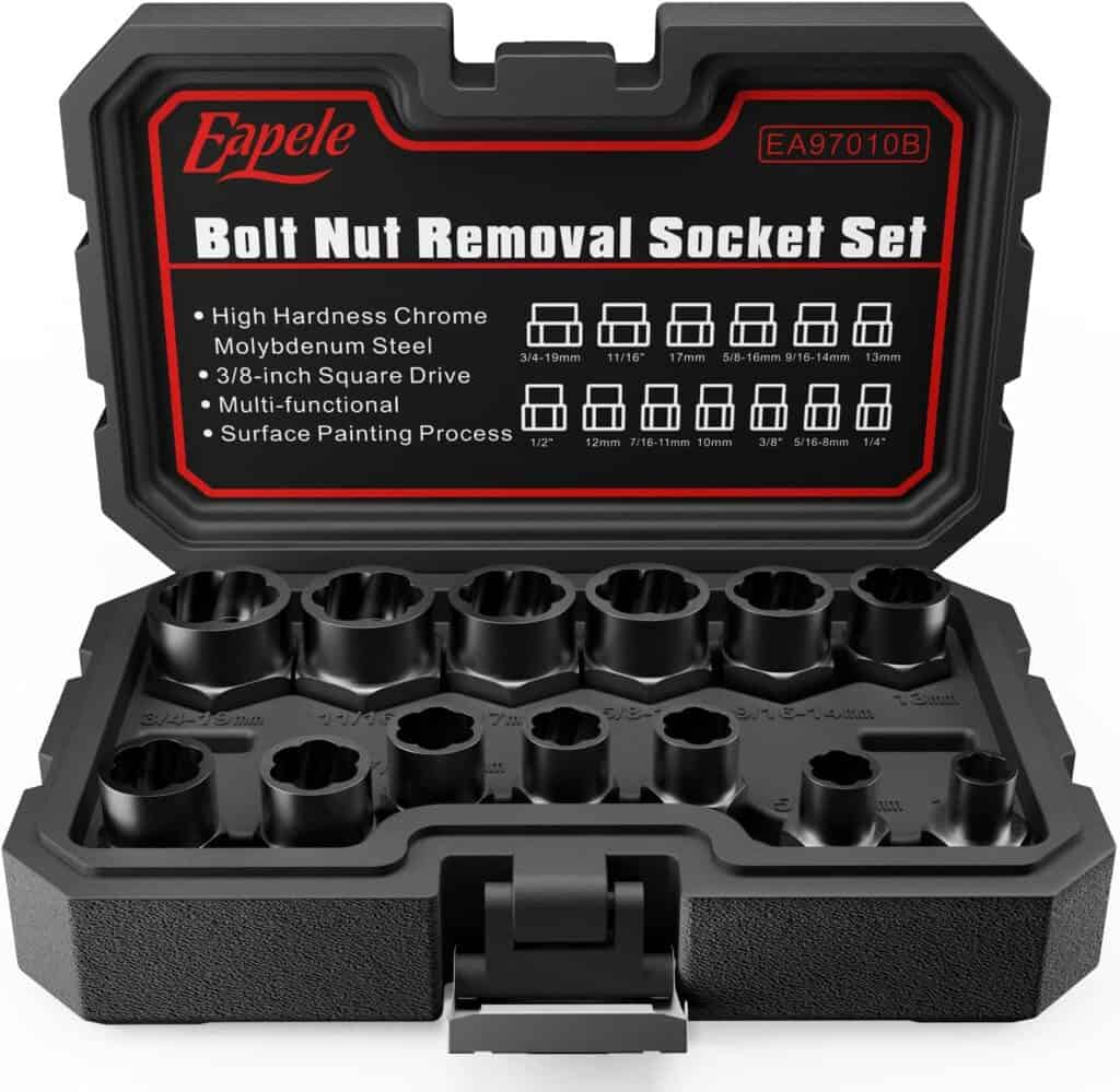Eapele Impact Bolt Nut Removal Extractor Socket Tool Set