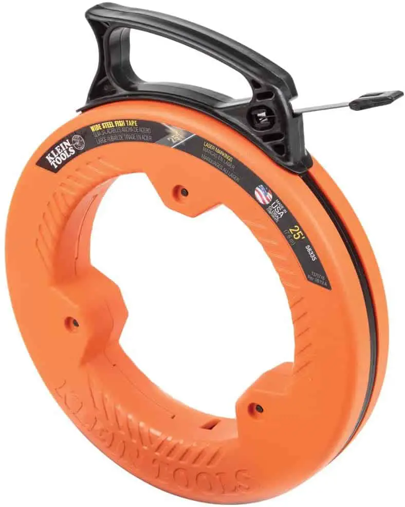 Best overall fish tape tool- Klein Tools 56335 Flat Steel