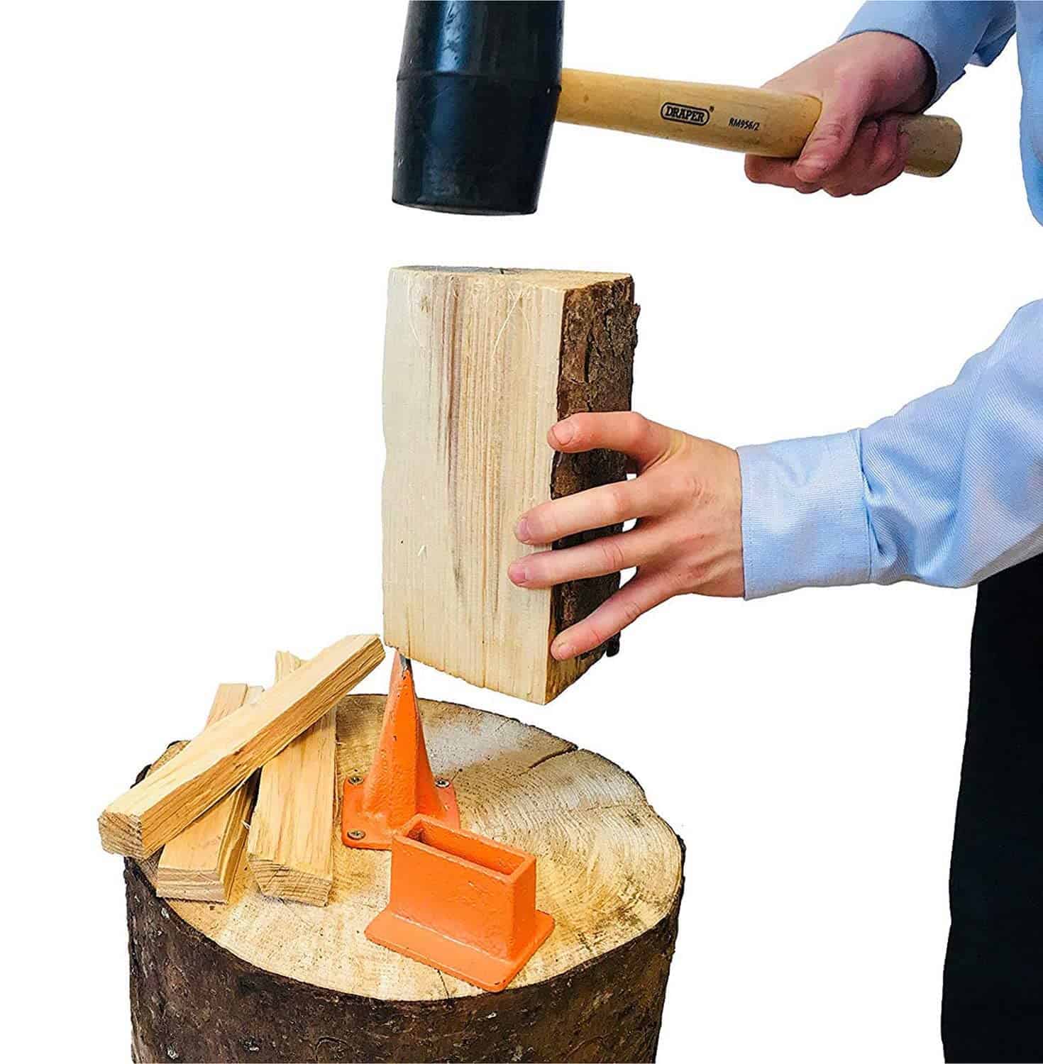 Best simple budget kindling splitter- SPEED FORCE Wood Splitter in use