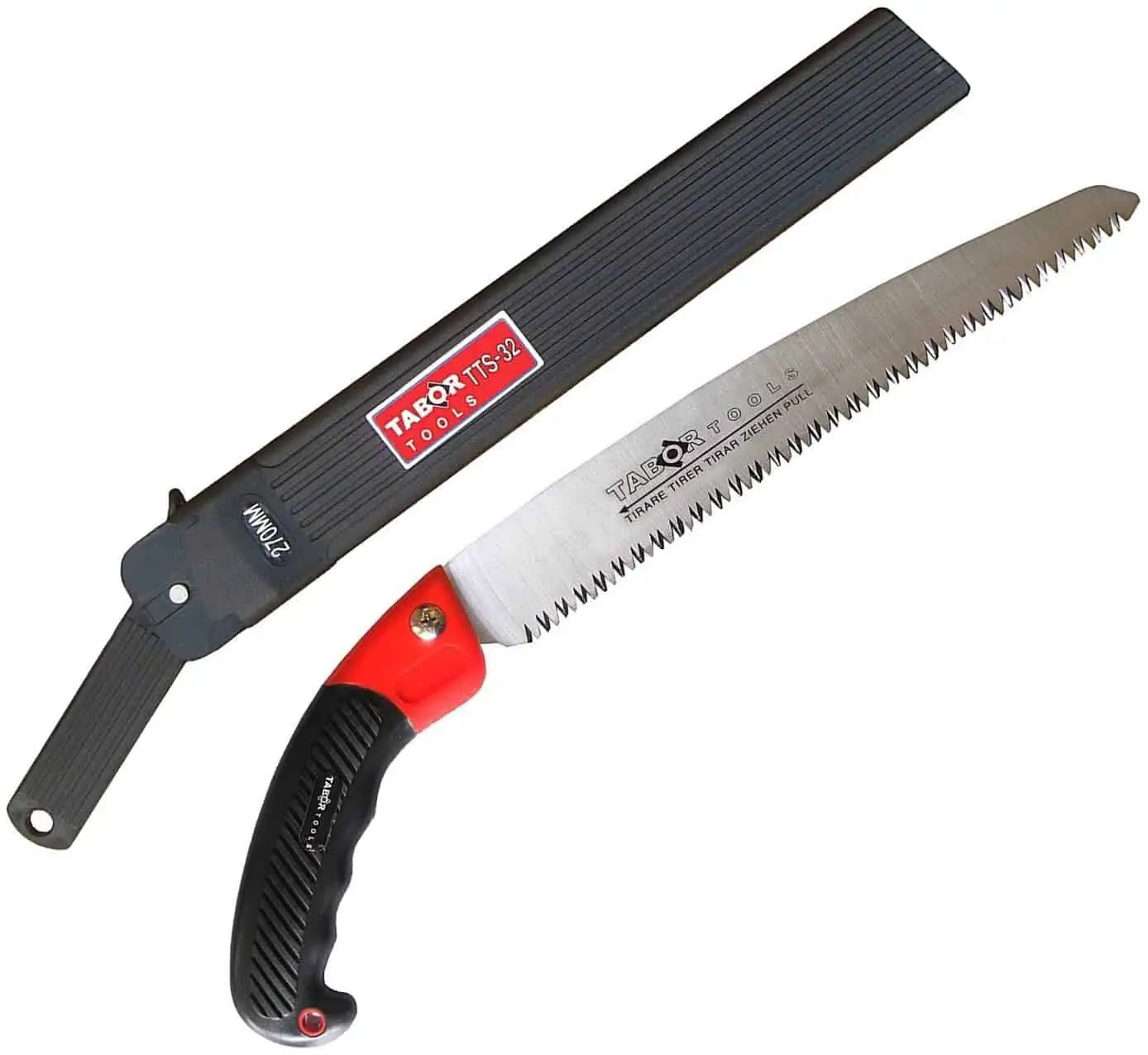 Best straight blade pruning saw for bush maintenance- TABOR TOOLS TTS32A 10 inch Saw with Sheath