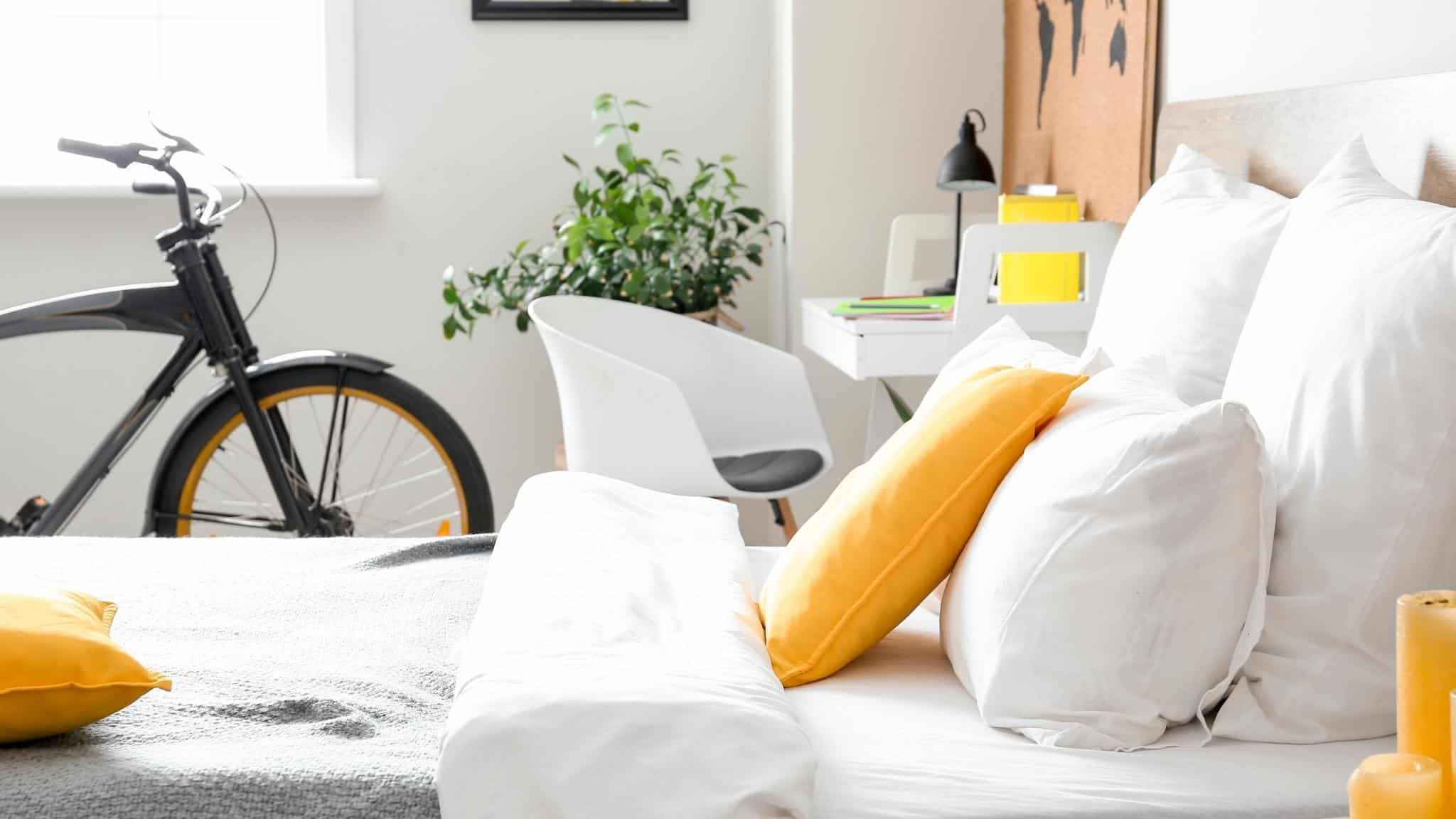 Bike stored under the bed