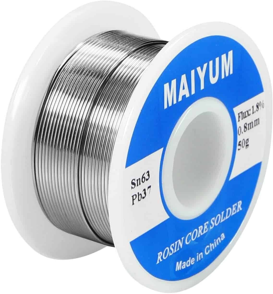 Best rosin-core soldering wire for small, field-based jobs- MAIYUM 63-37 Tin Lead Rosin core