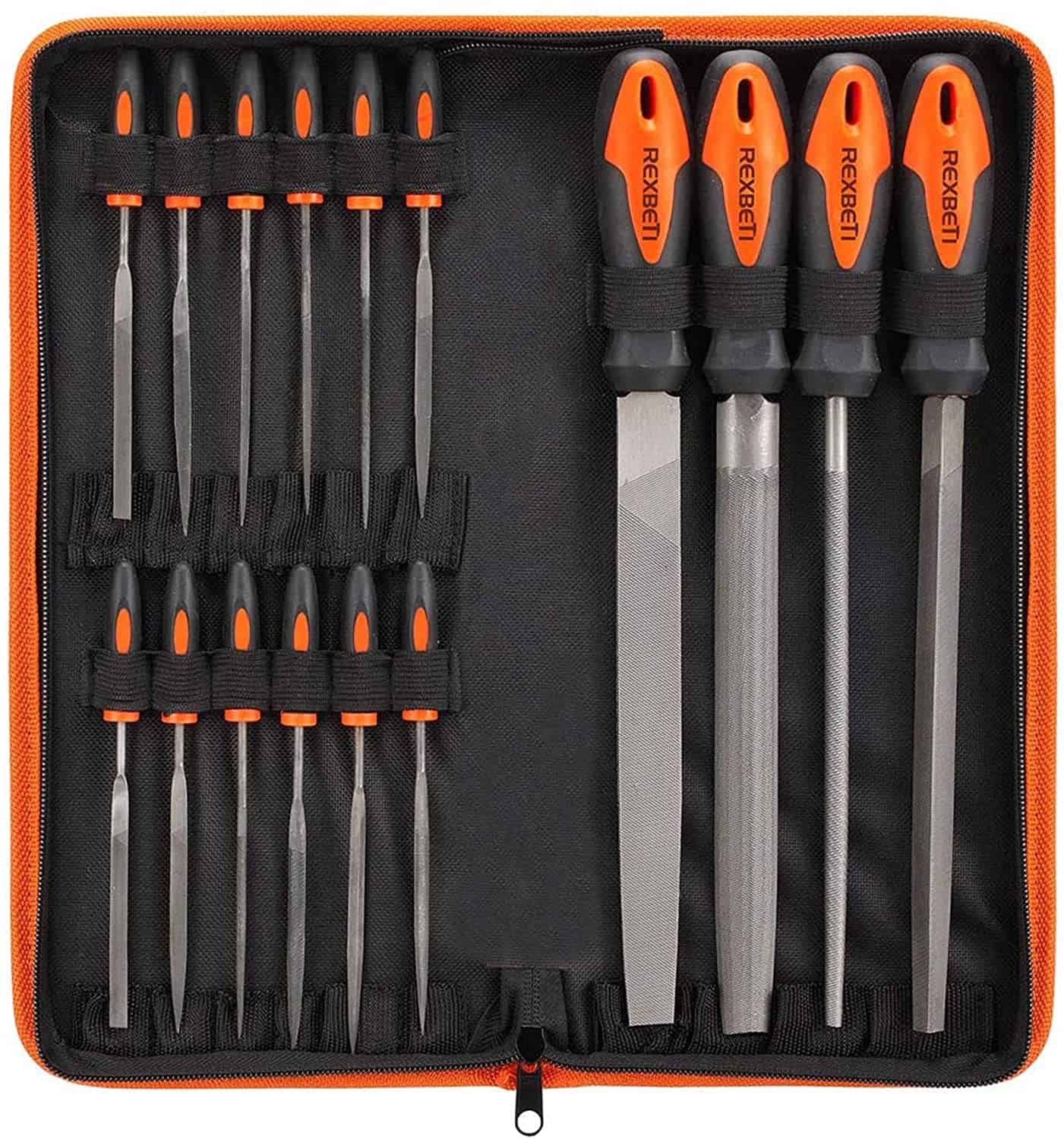 Profesionalentzako goi mailako fitxategi-multzo onena: REXBETI 16Pcs Premium Grade T12 Drop Forged Alloy Steel File Set