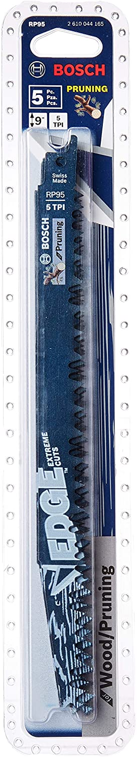 BOSCH RP95 5 pc. 9 in. 5 TPI Edge Reciprocating Saw Blades 