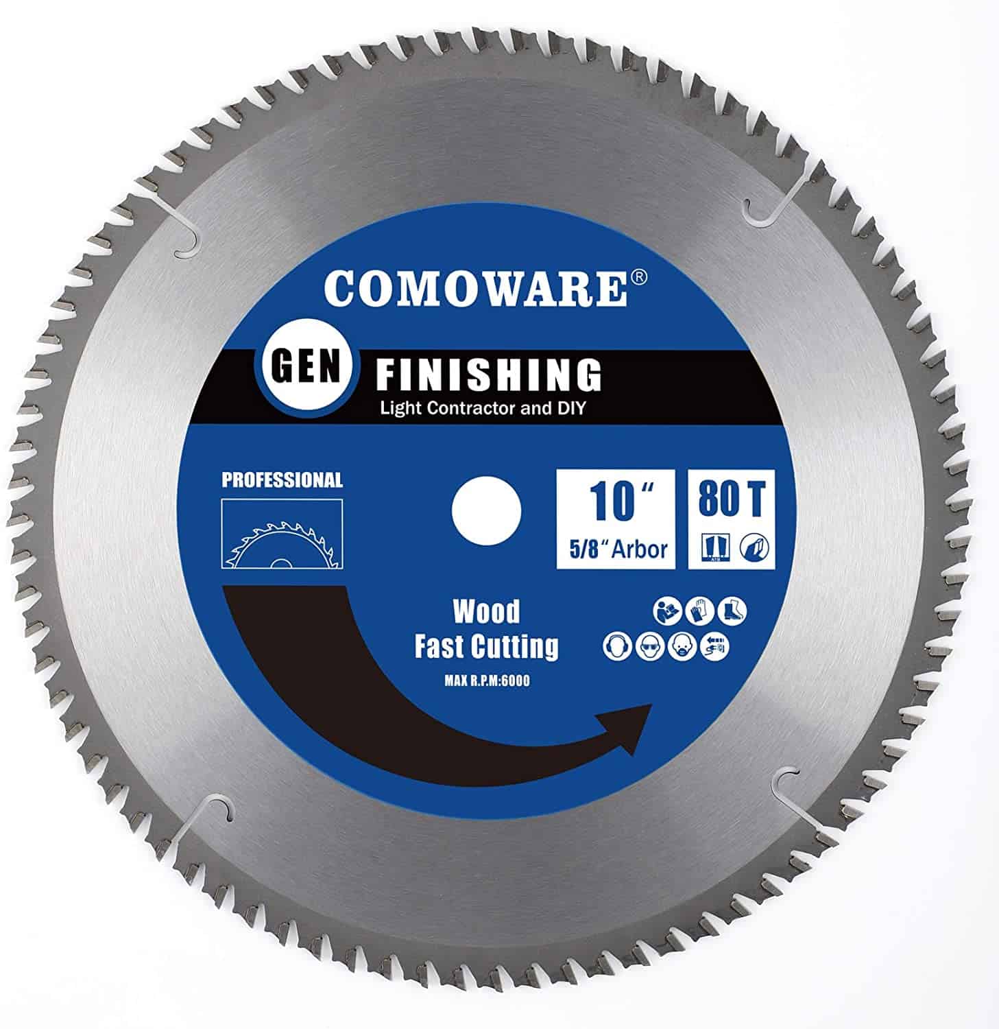 COMOWARE Circular Miter Saw Blade- 10 inches 80 Tooth