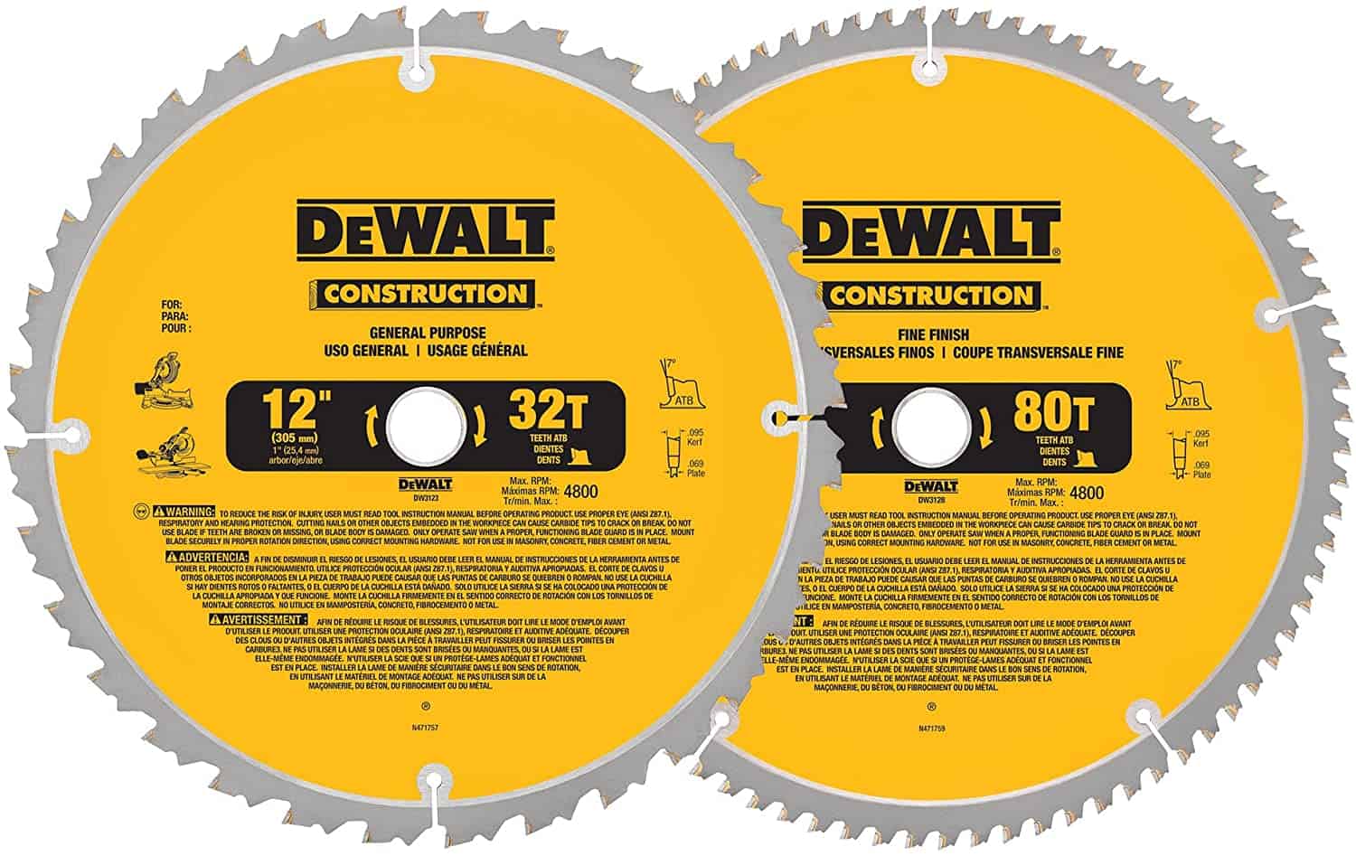 DEWALT 12-inch verstekzaagblad