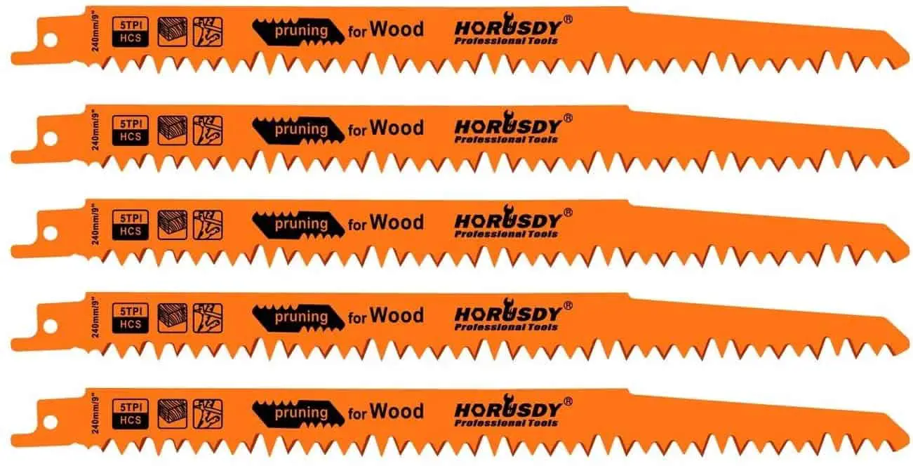 HORUSDY 9-Inch Wood Pruning Reciprocating Saw Blades