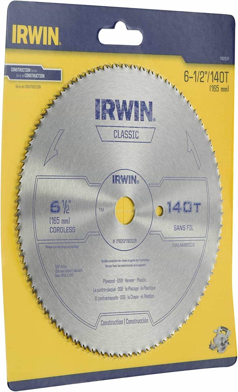 Irwin 11820ZR 6-1/2 英寸 140 齿 TFG 塑料