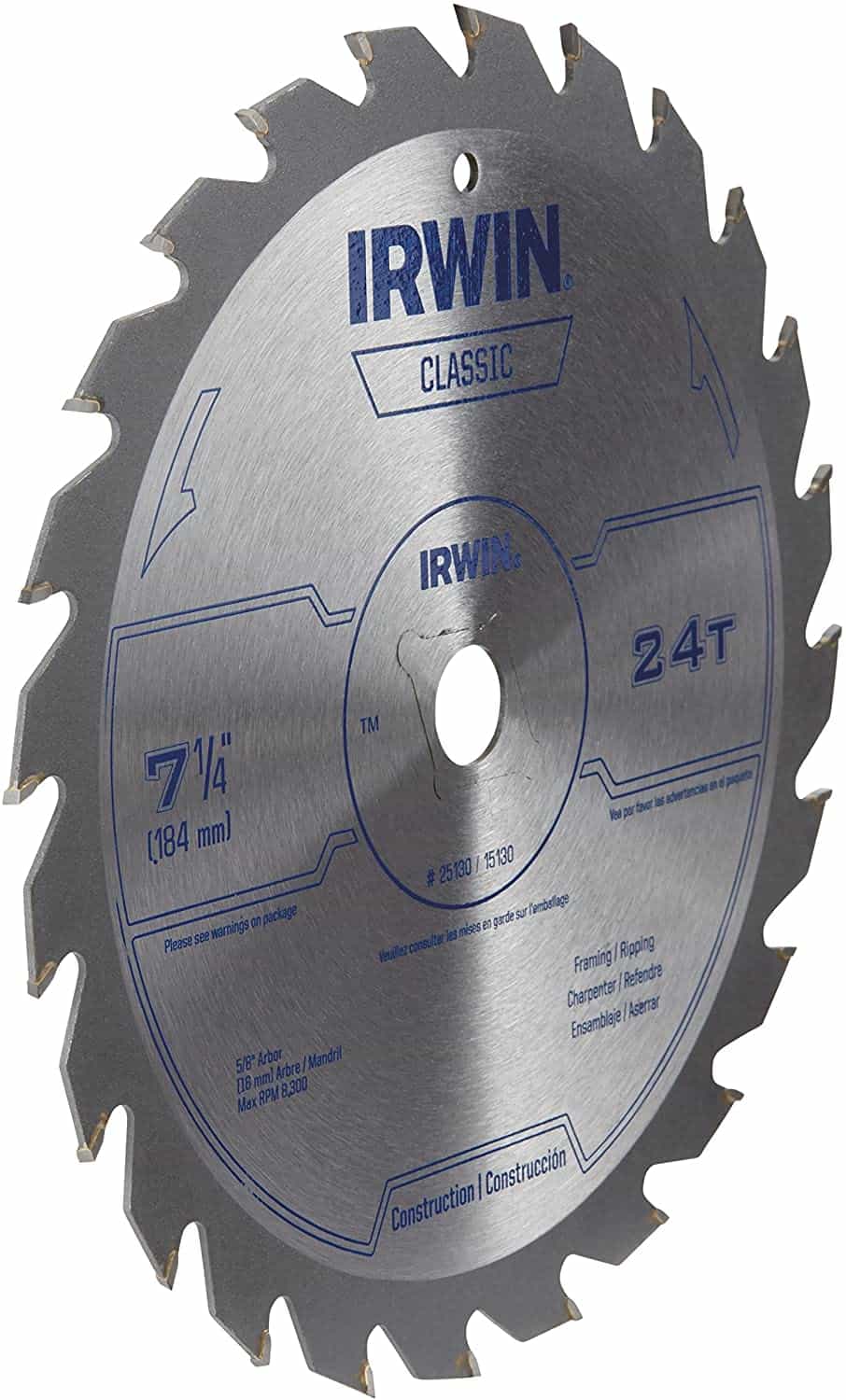 Irwin 25130 7 1/4 llafn llif crwn