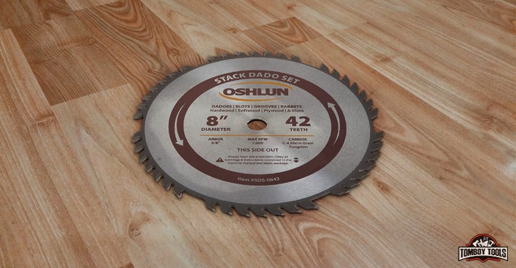 Oshlun SDS-0842 8-inch 42-tands Dado-set met 5/8-inch prieel