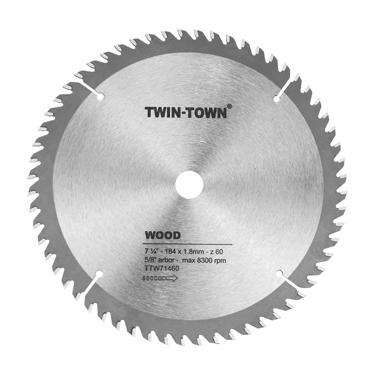 TWIN-TOWN 7-1/4-inihi Saw Blade, 60 Niho