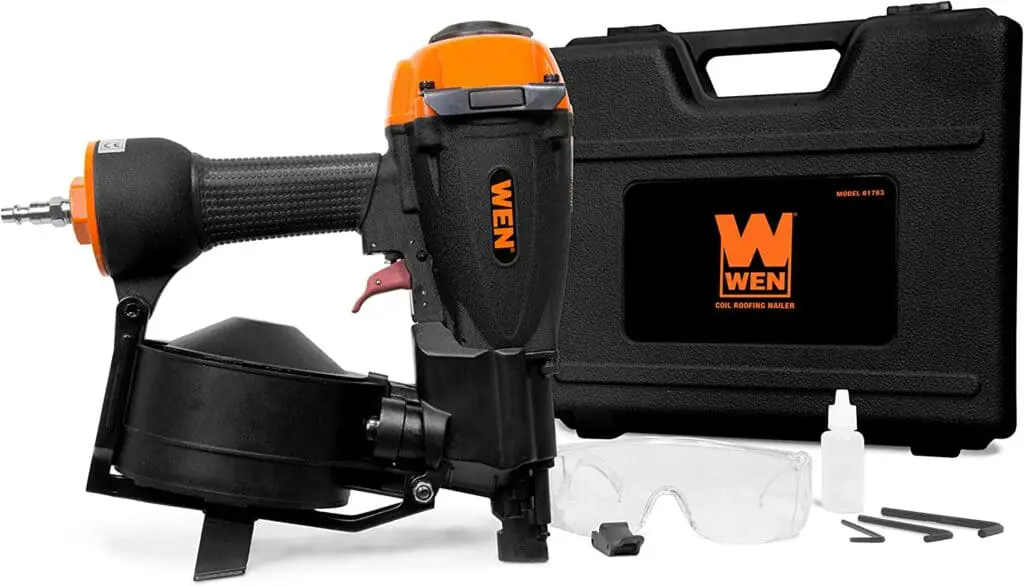 WEN 61783 3/4-inihi ki te 1-3/4-inihi Pneumatic Coil Roofing Nailer