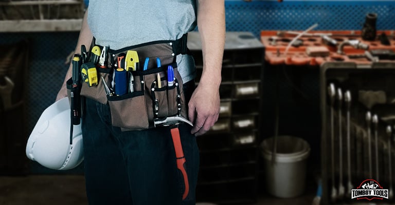 11 Pocket Brown and Black Heavy-Duty Construction Tool Belt