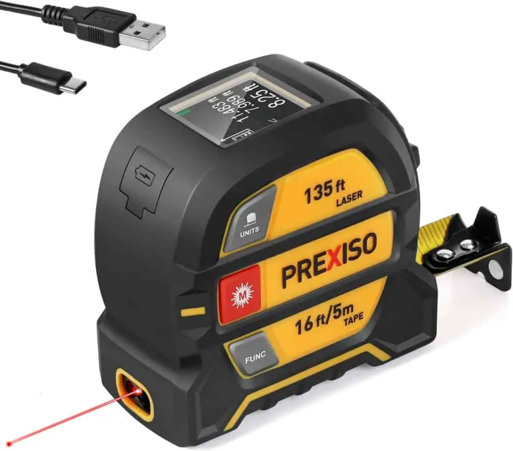 Prexiso 715-06 16' Retractable Digital Measuring Tape e nang le LCD Display