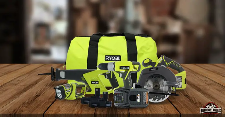 Ryobi P883 One+ 18V Lithium-Ion Cordless Contractor's Kit Power Tool Set