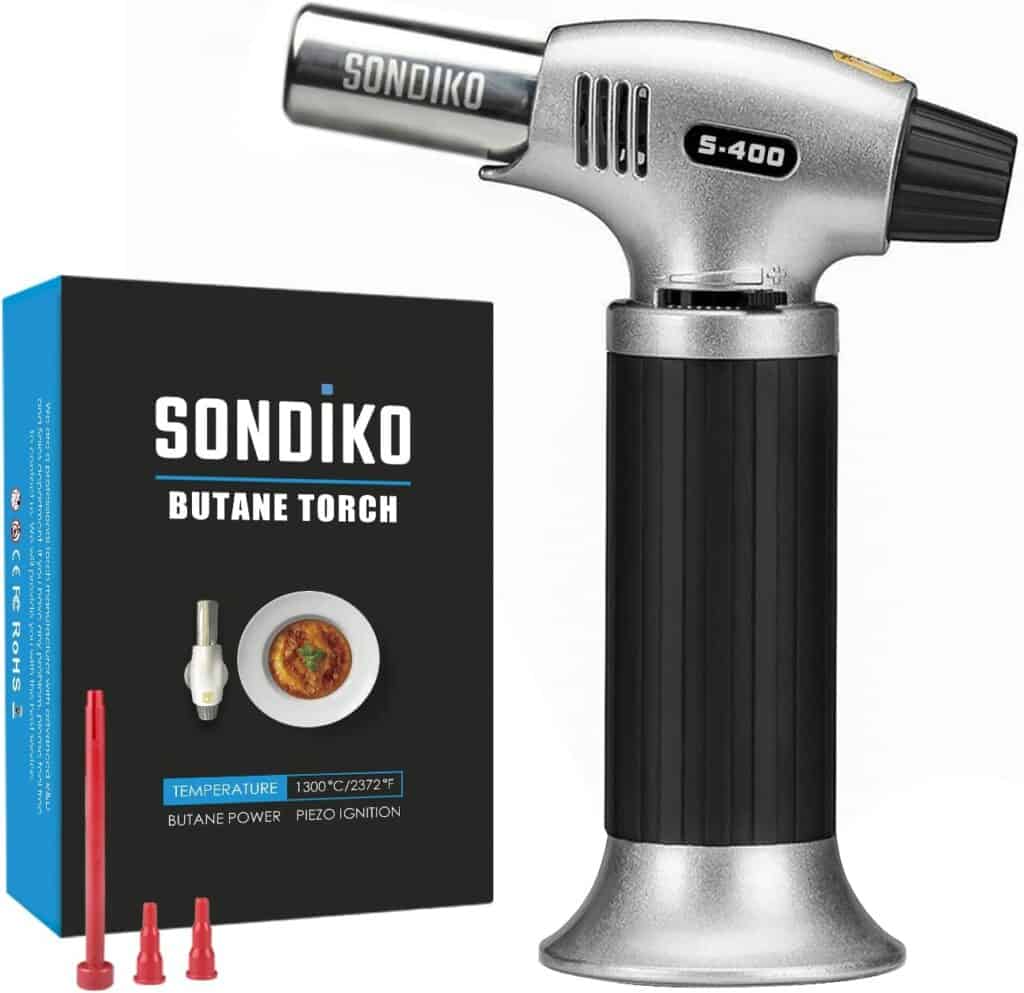 Sondiko Culinary Torch, Blow Torch Refillable Kitchen Butan Torch Lighter