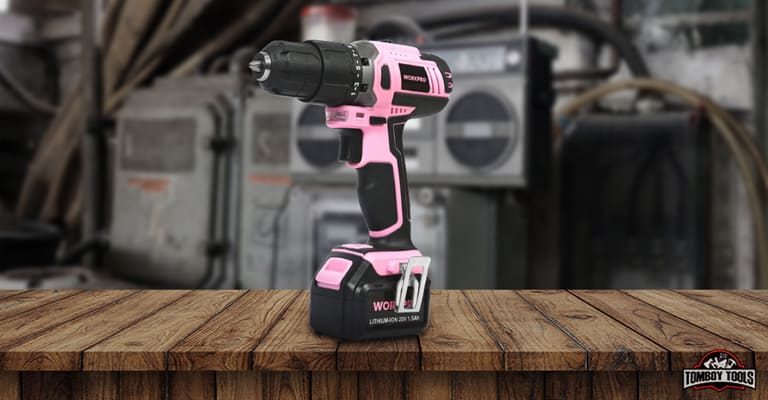 Set di trapano avvitatore a batteria WORKPRO rosa